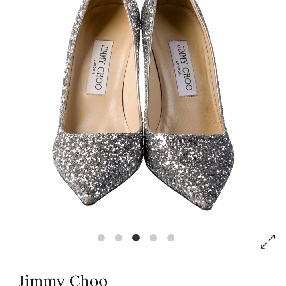 Jimmy Choo Sparkling Silver Heels